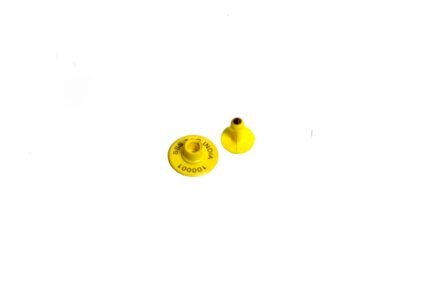 🟡 Round Ear Tags (Goat, Sheep & Pig) – 30 mm, Yellow Colour